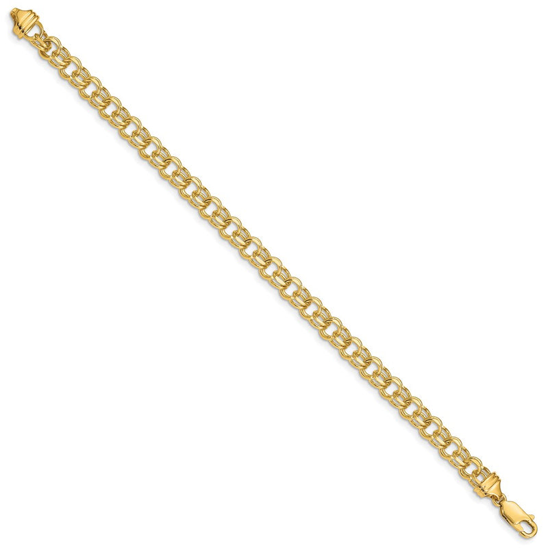 8 Inch 14K 8In 5.5mm Solid Double Link Charm Bracelet