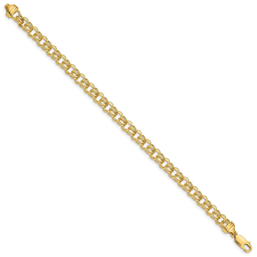 7 Inch 14K 7In 5.5mm Solid Double Link Charm Bracelet