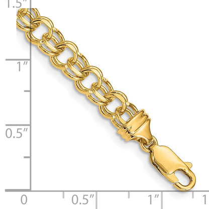 7 Inch 14K 7In 5.5mm Solid Double Link Charm Bracelet