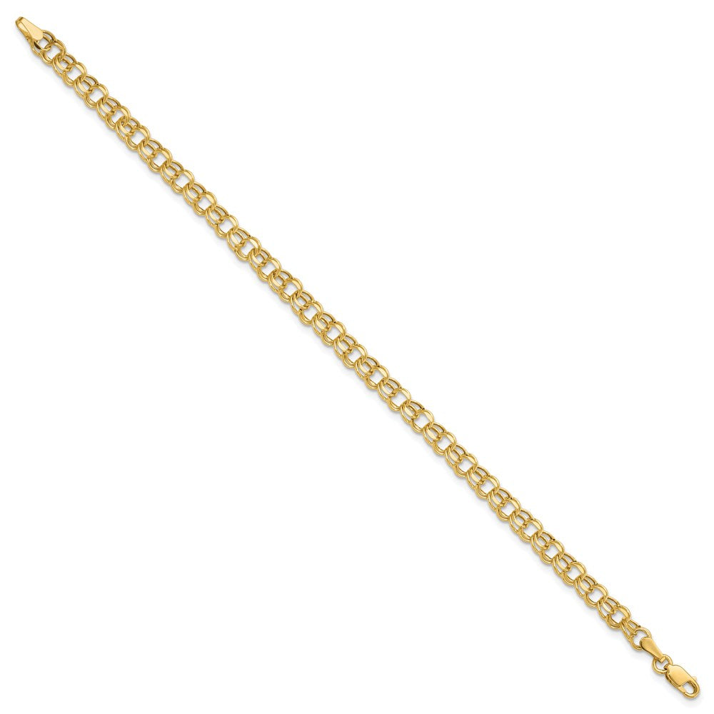 8 Inch 14K 8In 4.5mm Hollow Double Link Charm Bracelet