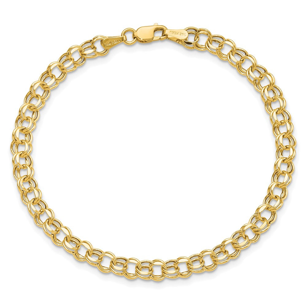 7 Inch 14K 7In 4.5mm Hollow Double Link Charm Bracelet