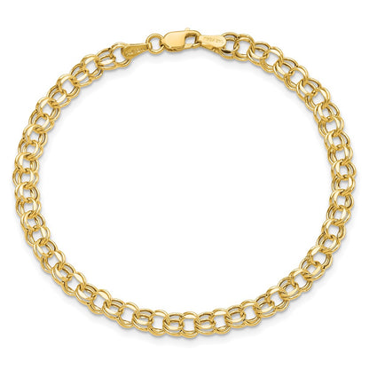 7 Inch 14K 7In 4.5mm Hollow Double Link Charm Bracelet