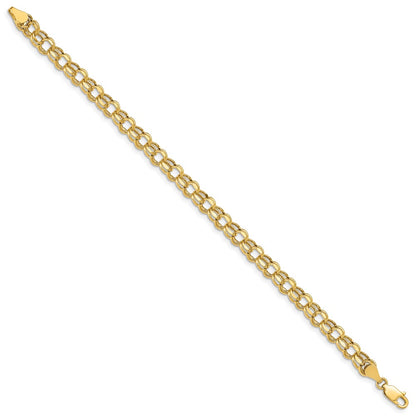 7 Inch 14K 7In 5.5mm Hollow Double Link Charm Bracelet