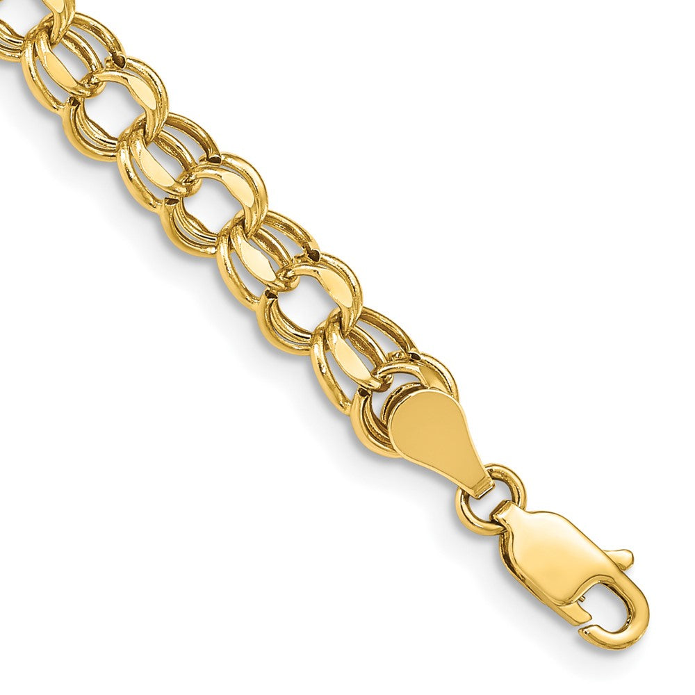 7 Inch 14K 7In 5.5mm Hollow Double Link Charm Bracelet