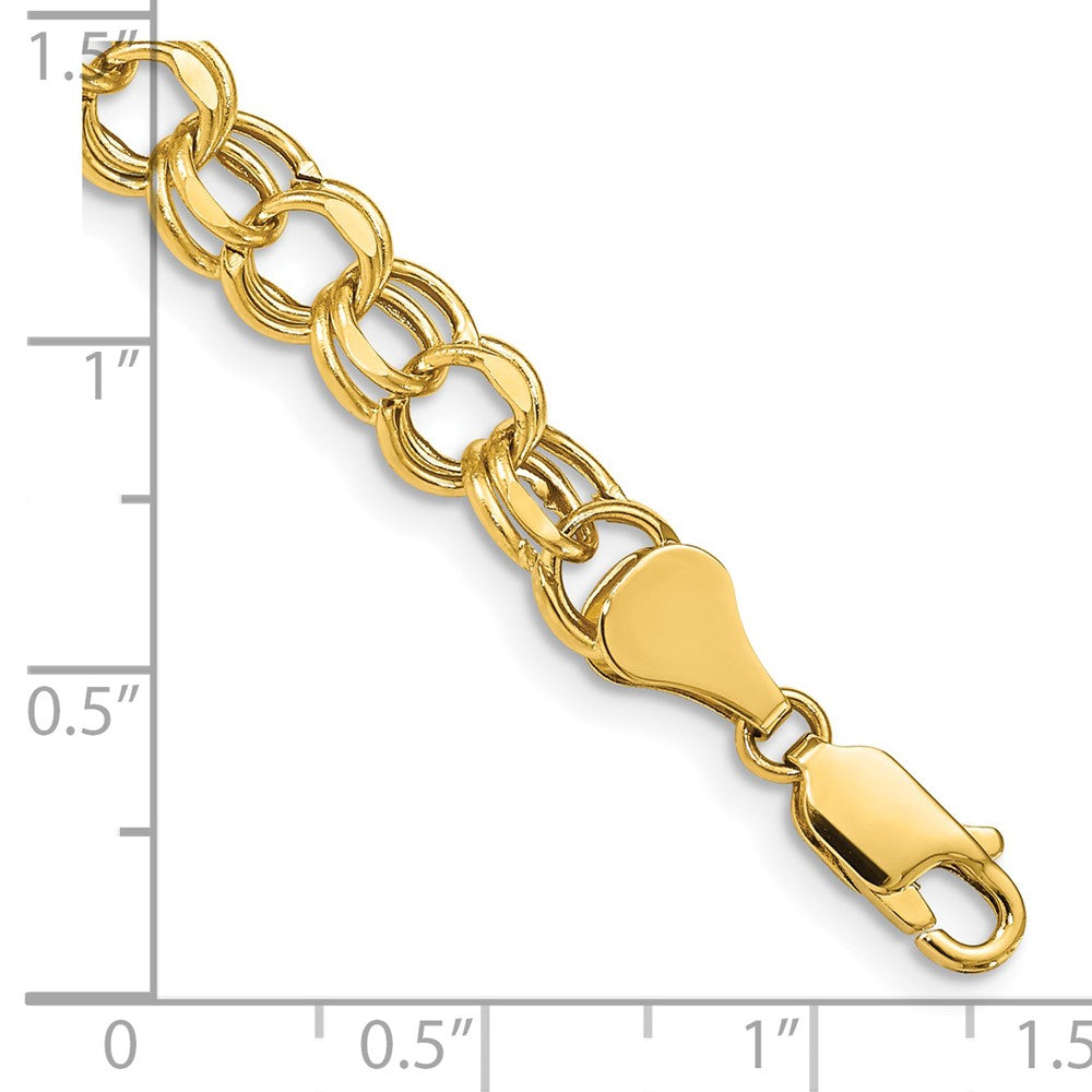 7 Inch 14K 7In 6.5mm Hollow Double Link Charm Bracelet