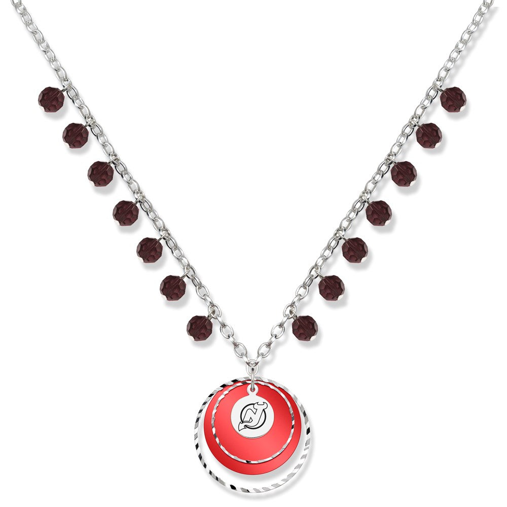Brass/White New Jersey Devils Game Day Necklace