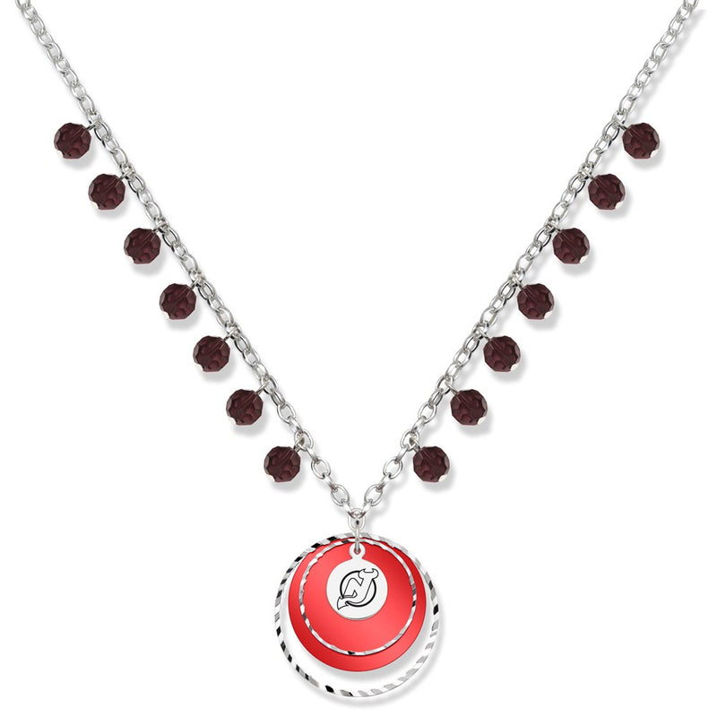Brass/White New Jersey Devils Game Day Necklace