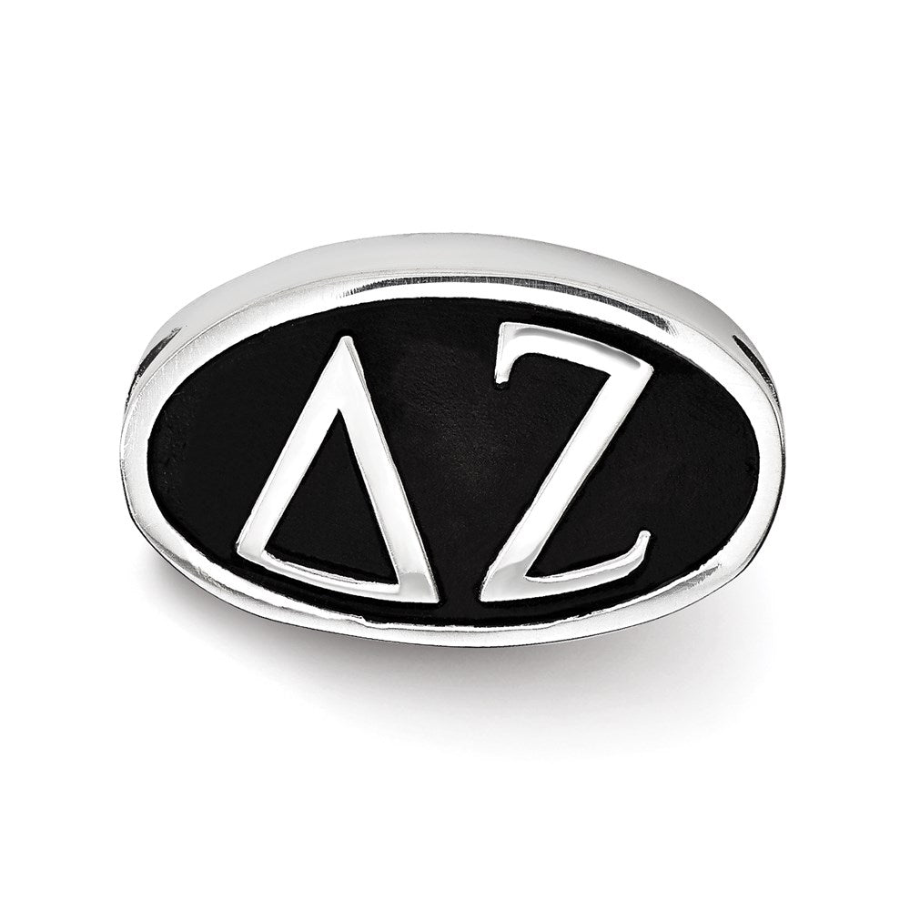 Sterling Silver Logoart Delta Zeta Oval Greek Letters Bead