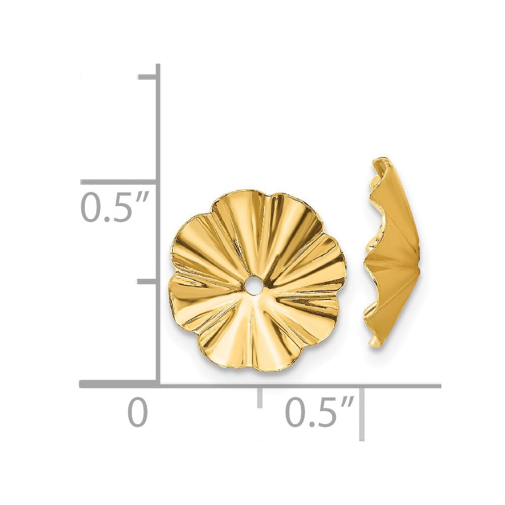 14K Yellow Gold Polished Fancy Earring Jackets