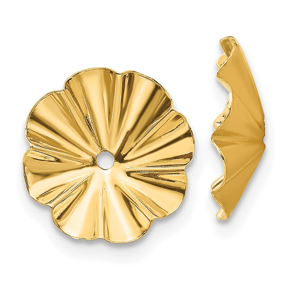 14K Yellow Gold Polished Fancy Earring Jackets
