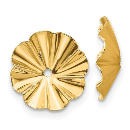 14K Yellow Gold Polished Fancy Earring Jackets