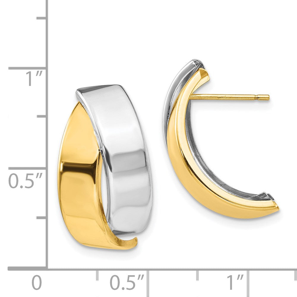 14K Two-Tone Polished Post Earrings