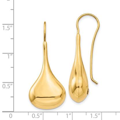 14K Yellow Gold Polished Abstract Wire Earrings