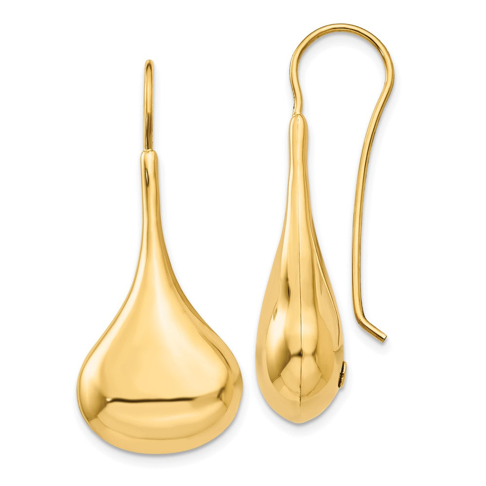 14K Yellow Gold Polished Abstract Wire Earrings