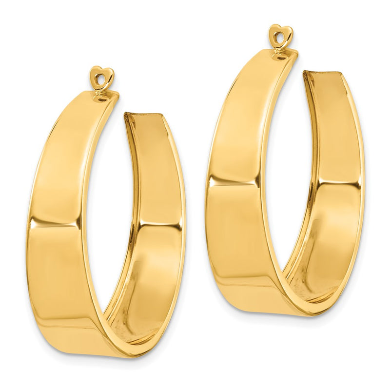 14K Yellow Gold Polished Hoop Earring Jackets