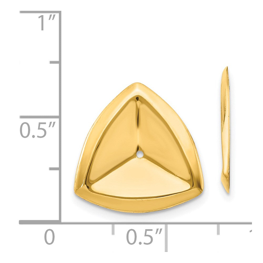 14K Yellow Gold Polished Triangle Earring Jackets