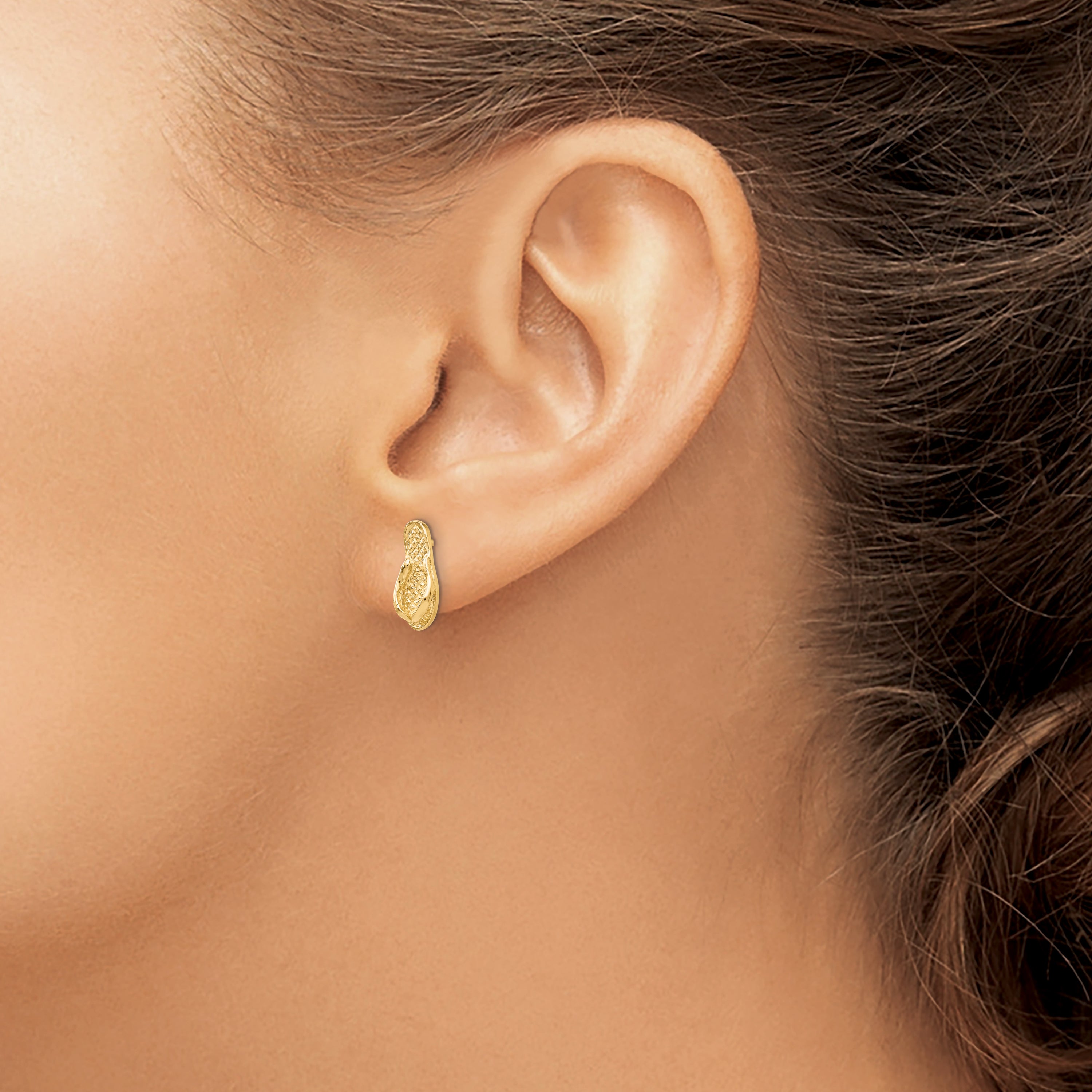 14K Yellow Gold Flip Flop Earrings