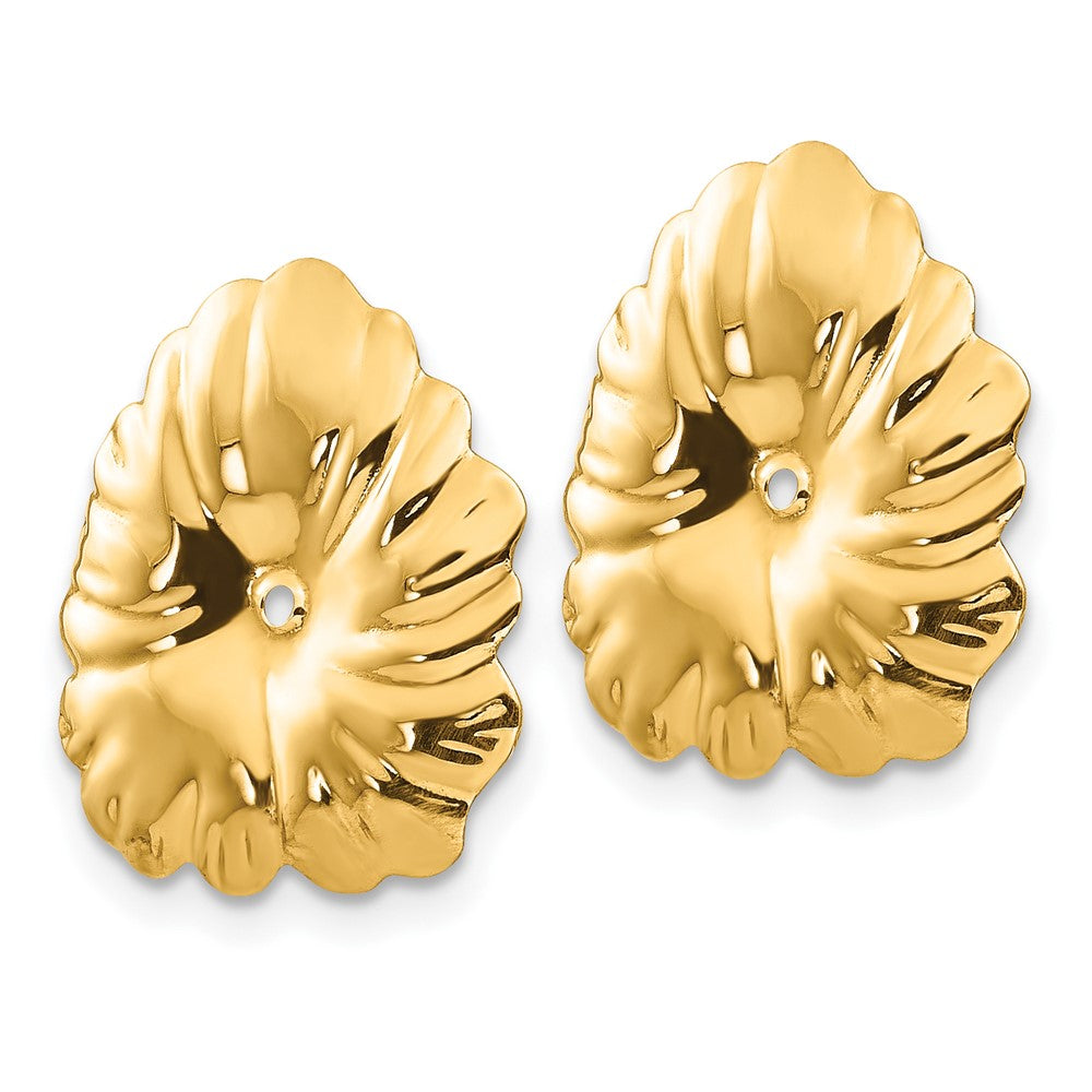 14K Yellow Gold Polished Fancy Earring Jackets