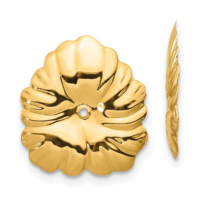 14K Yellow Gold Polished Fancy Earring Jackets