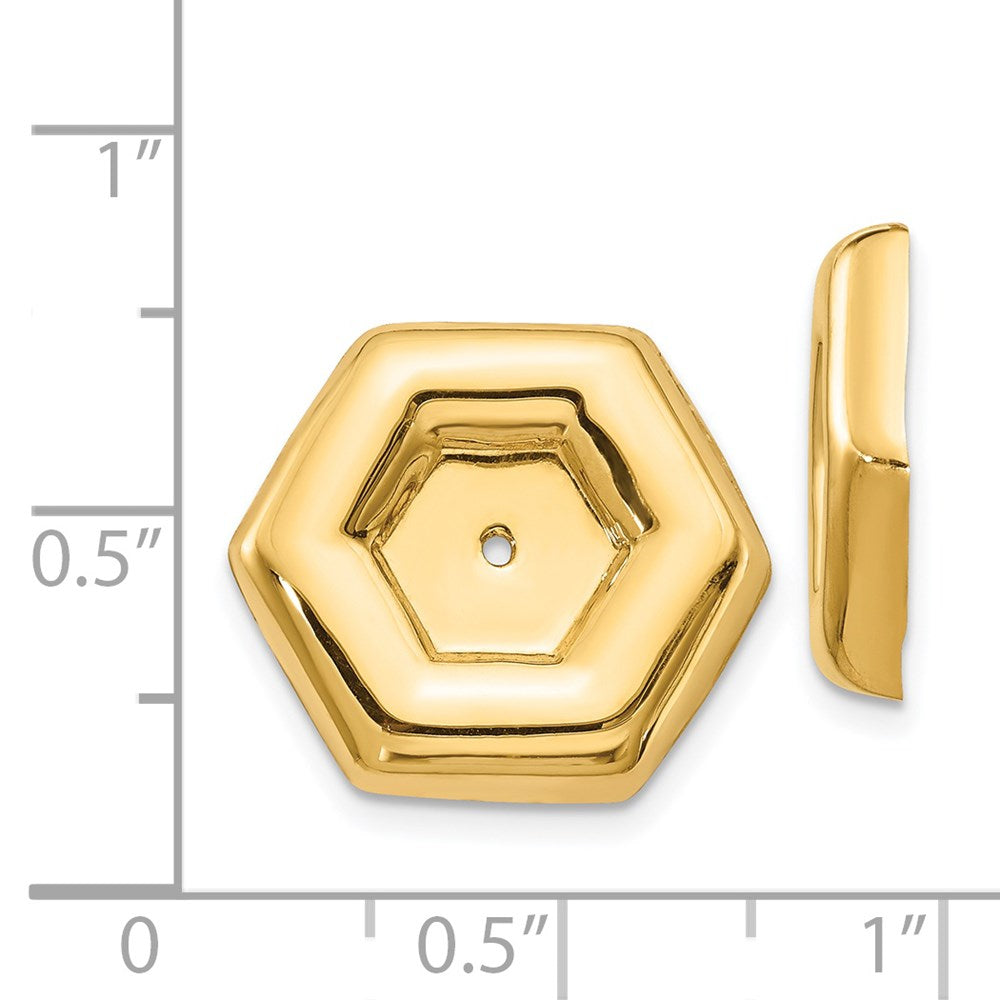 14K Yellow Gold Polished Fancy Earring Jackets