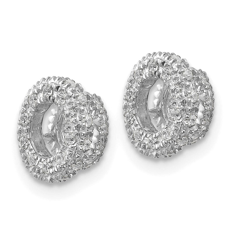 14K White Gold 1/5Ct Diamond Earring Jackets