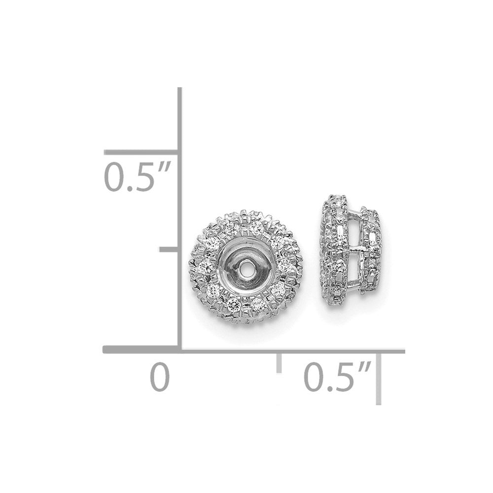 14K White Gold 1/5Ct Diamond Earring Jackets