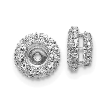 14K White Gold 1/5Ct Diamond Earring Jackets