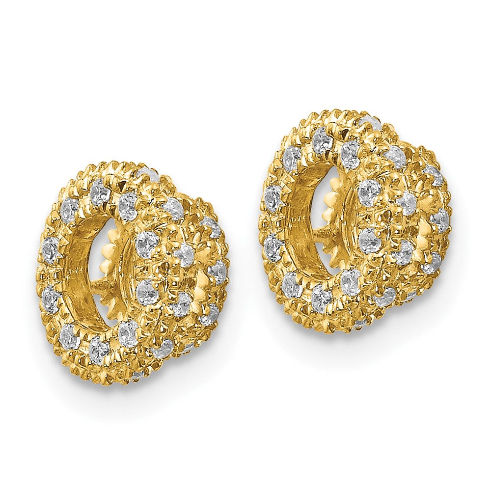 14K Yellow Gold 1/5Ct Diamond Earring Jackets