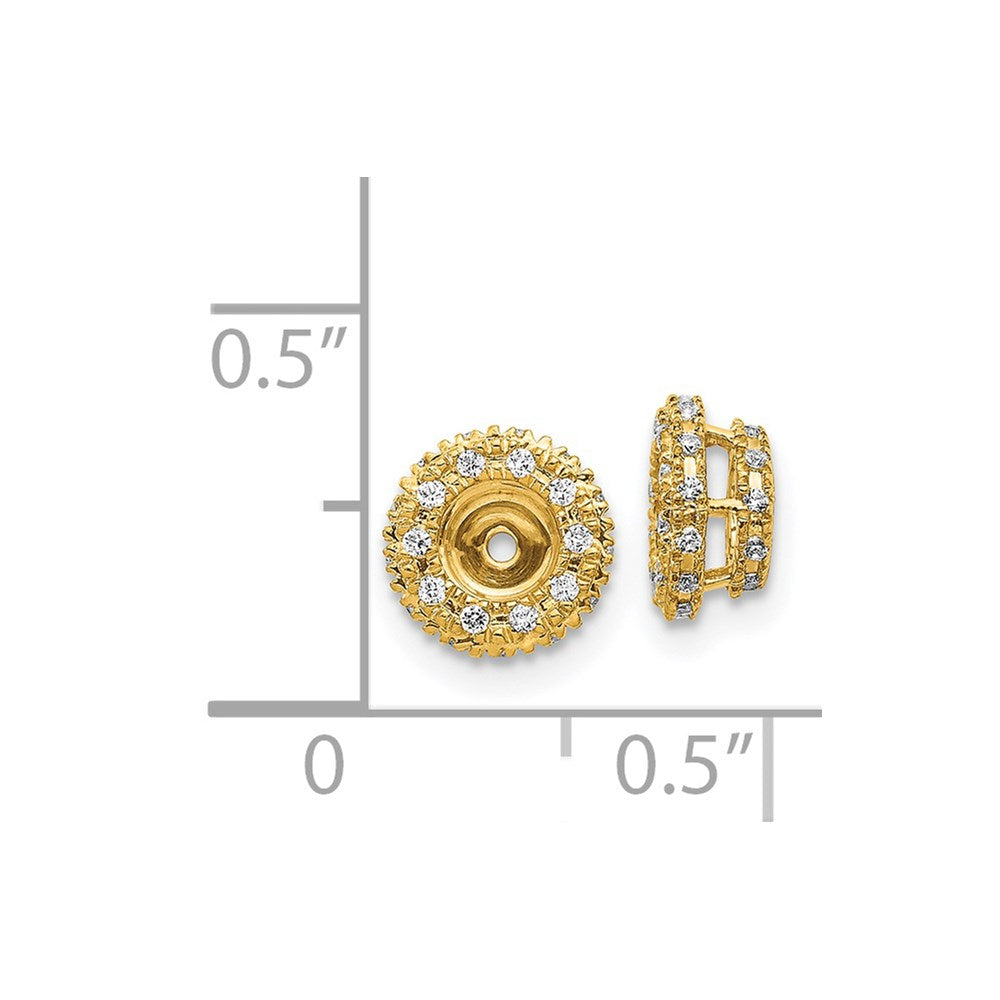 14K Yellow Gold 1/5Ct Diamond Earring Jackets