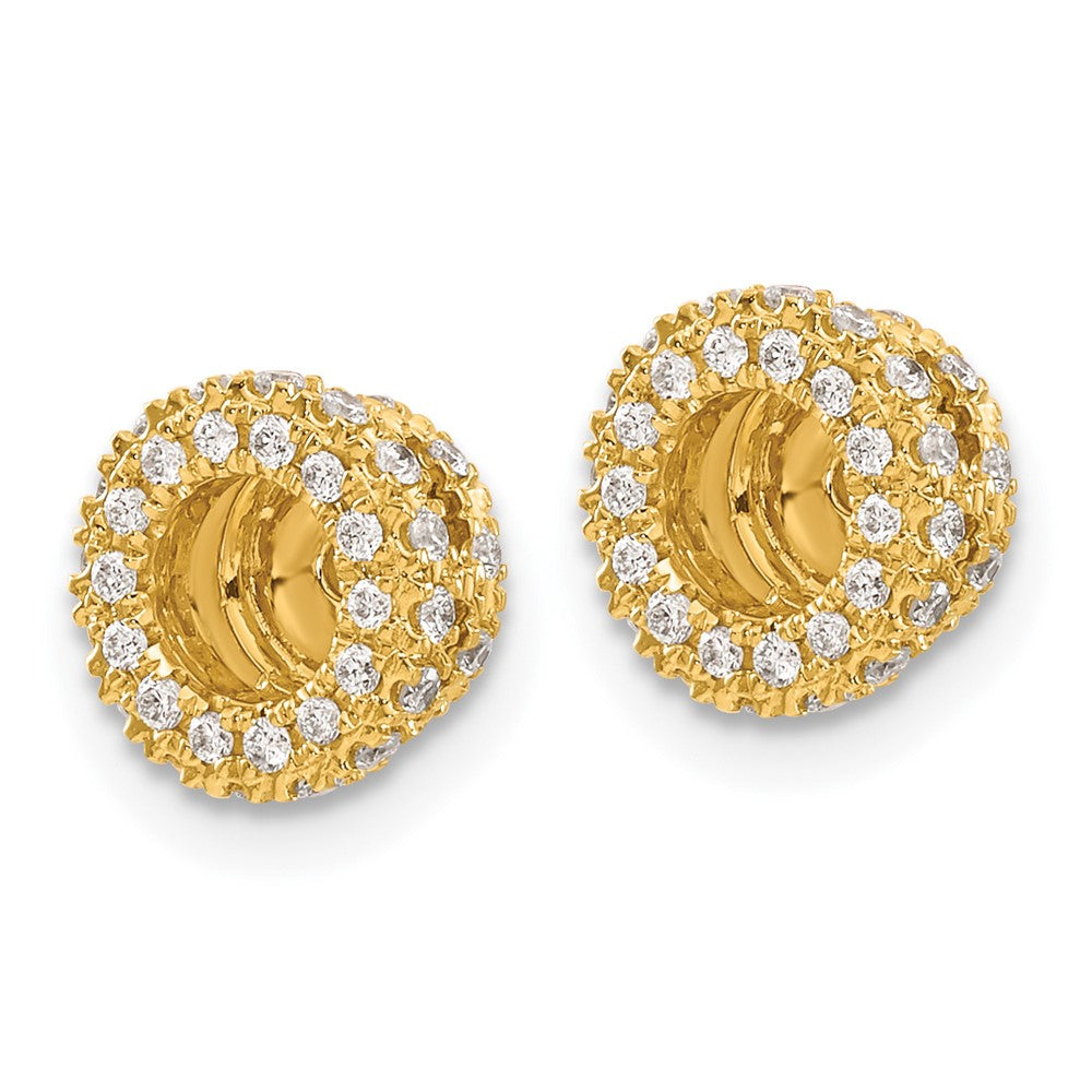 14K Yellow Gold 3/8Ct Diamond Earring Jackets