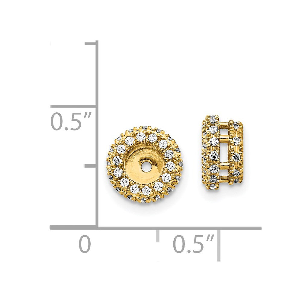 14K Yellow Gold 3/8Ct Diamond Earring Jackets