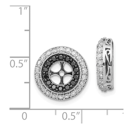 14K White Gold Black And Diamond Earring Jackets