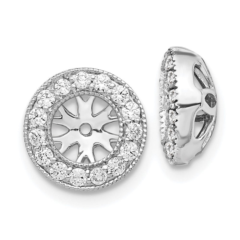14K White Gold 1/4Ct Diamond Earring Jackets