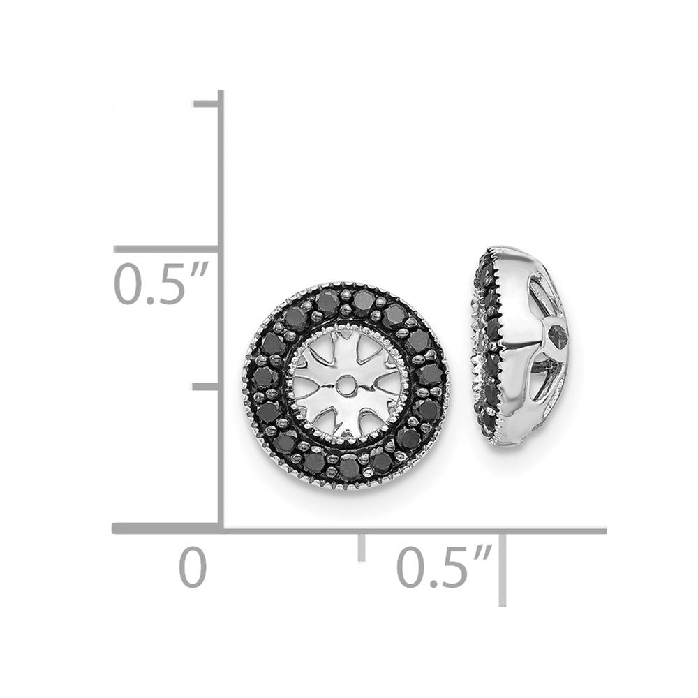 14K White Gold 1/4Ct Black Diamond Earring Jackets