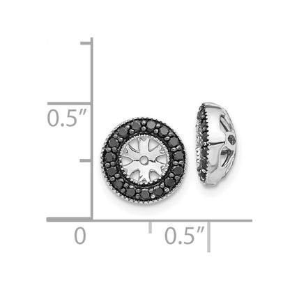 14K White Gold 1/4Ct Black Diamond Earring Jackets