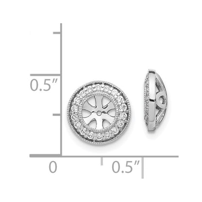 14K White Gold 1/3Ct Diamond Earring Jackets