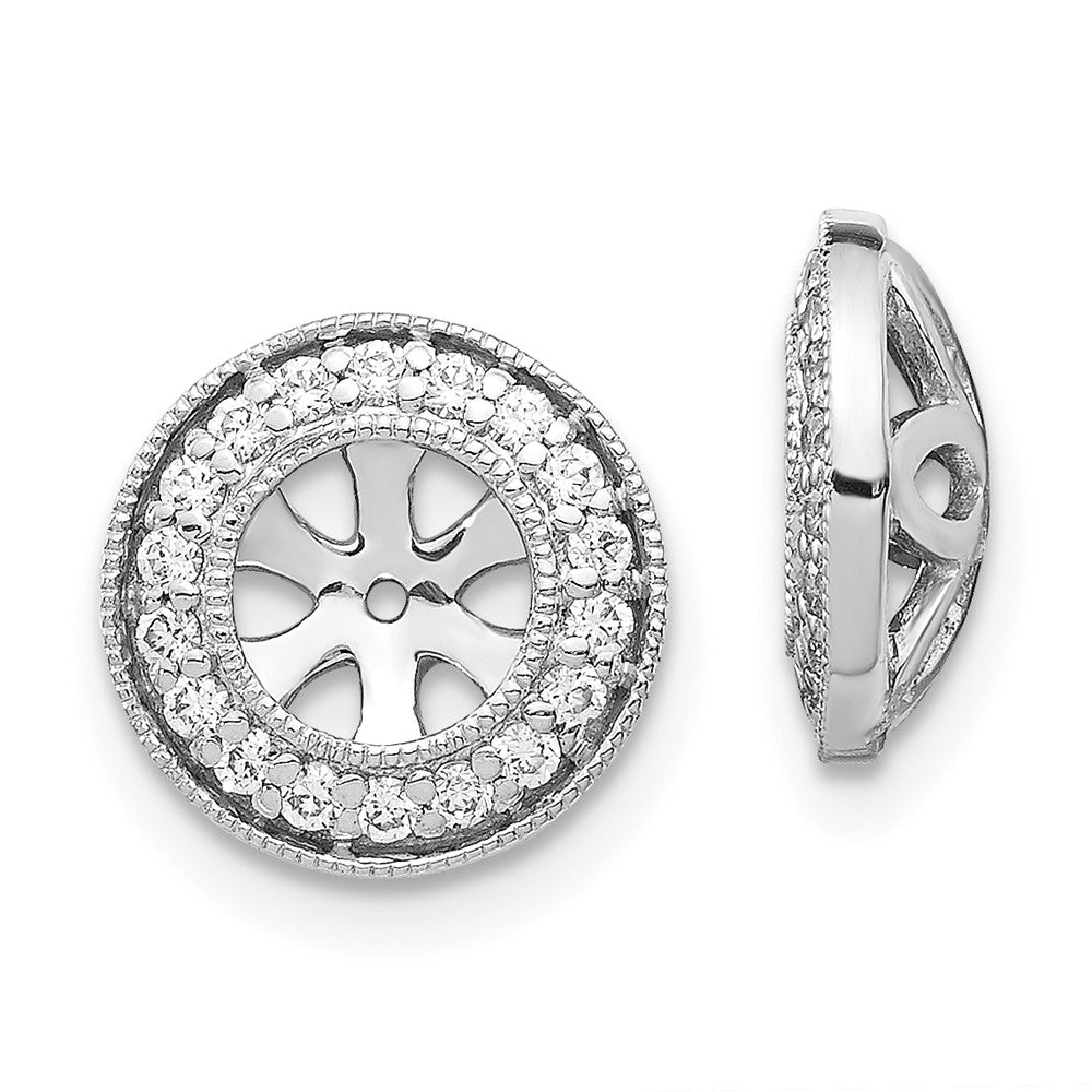 14K White Gold 1/3Ct Diamond Earring Jackets