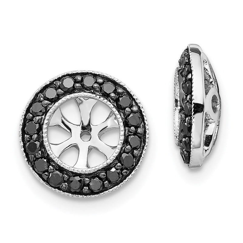 14K White Gold 1/3Ct Black Diamond Earring Jackets