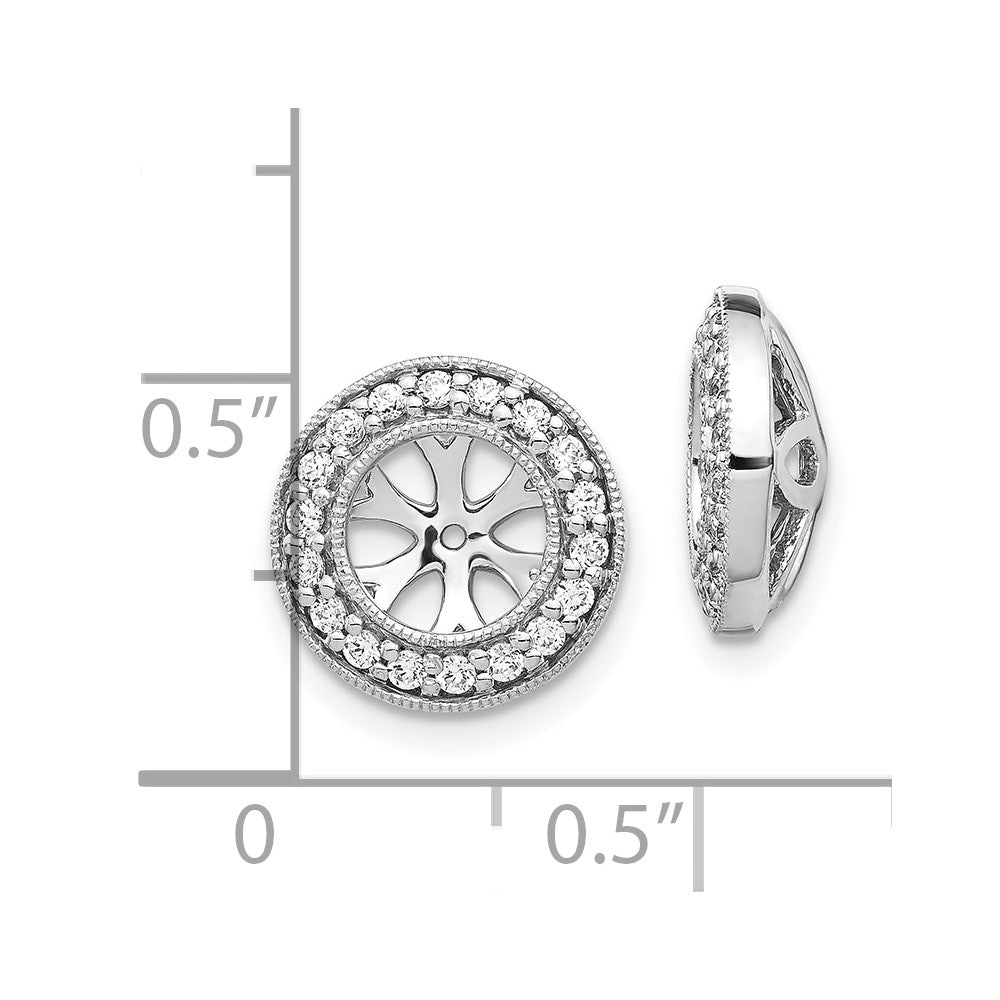 10K White Gold 1/3Ct Diamond Earring Jackets