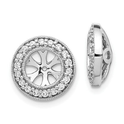 10K White Gold 1/3Ct Diamond Earring Jackets