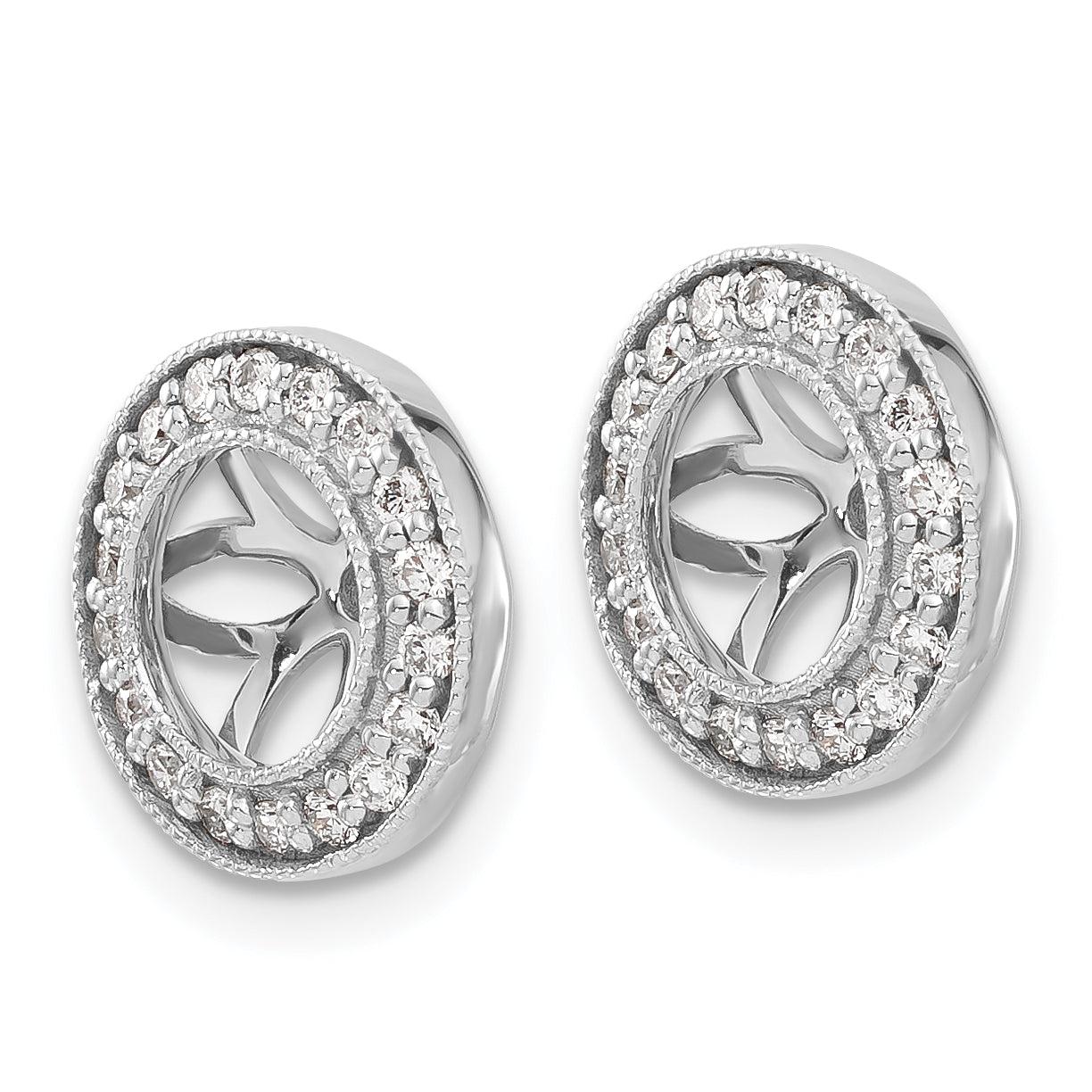 14k White Gold 1/3 Ct. Lab Grown Diamond VS/SI+ G+ with 6.5 mm Earring Jacket