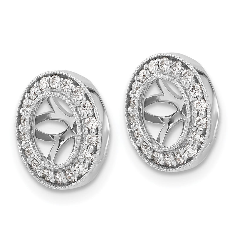 14k White Gold 1/3 Ct. Lab Grown Diamond VS/SI+ G+ with 6.5 mm Earring Jacket