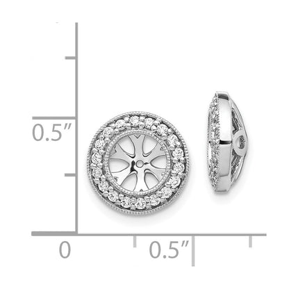 14K White Gold 1/3Ct Diamond Earring Jackets