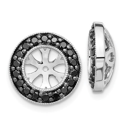 14K White Gold 1/3Ct Black Diamond Earring Jackets