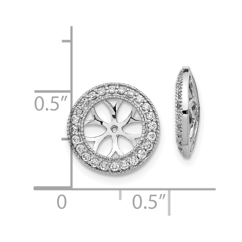 10K White Gold 3/8Ct Diamond Earring Jackets