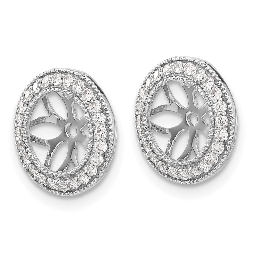 14K White Gold 3/8Ct Diamond Earring Jackets