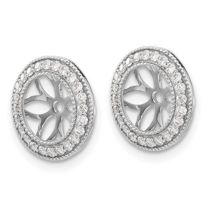 14K White Gold 3/8Ct Diamond Earring Jackets