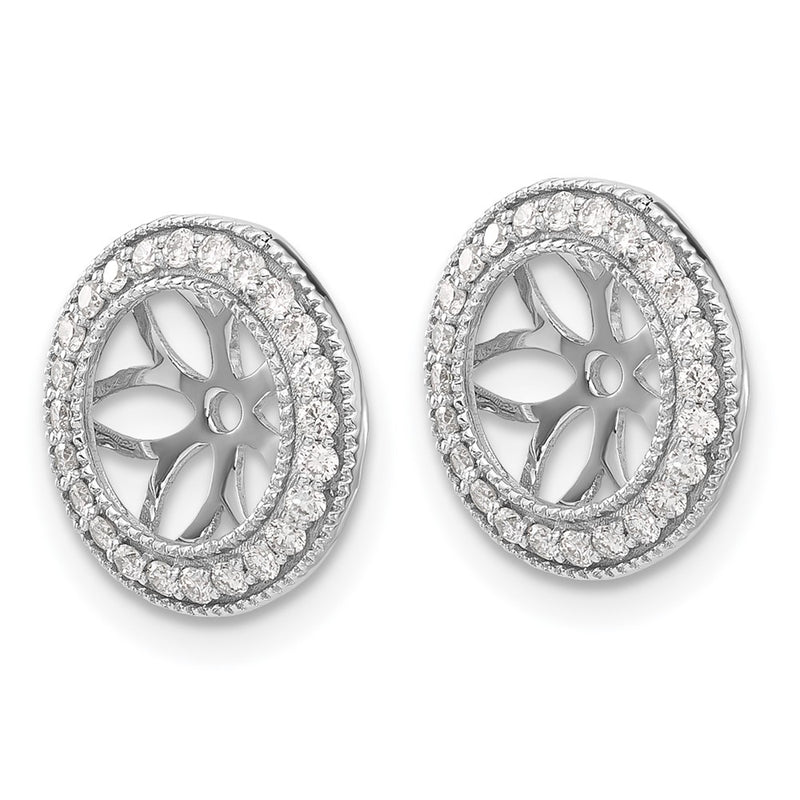 14K White Gold 3/8Ct Diamond Earring Jackets