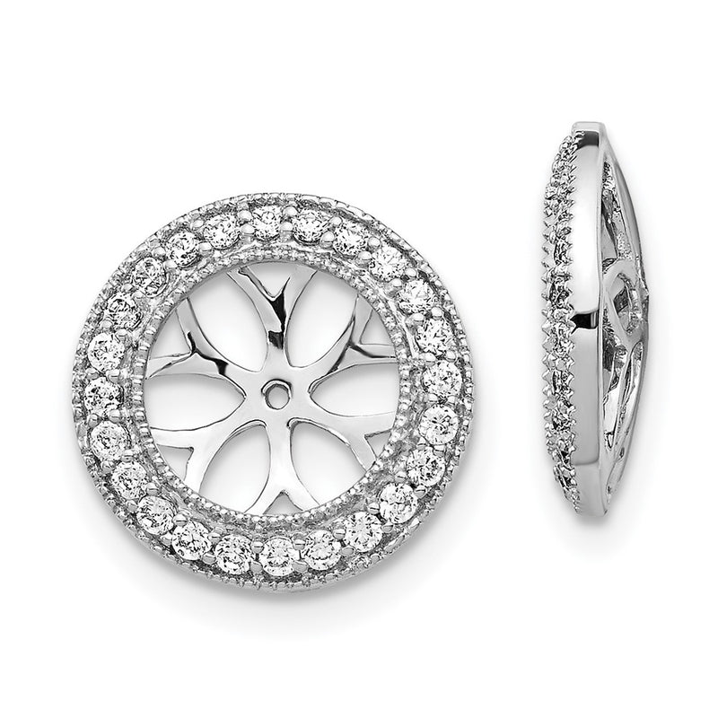 14K White Gold 3/8Ct Diamond Earring Jackets