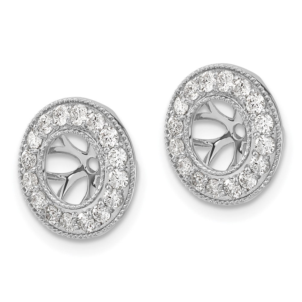 14k White Gold 5/8 Ct. Lab Grown Diamond VS/SI+ G+ with 6 mm Earring Jacket